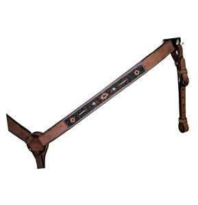 Collier de poitrine occidental de cheval en cuir de qualité supérieure de vente chaude avec des perles pour l'équitation - Product Image 4