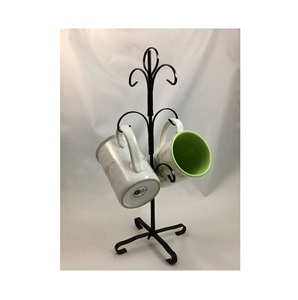 Soporte para tazas de hierro negro industrial, perfecto para cafeterías, restaurantes y configuración de cafetería - Product Image 1