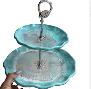 Support à gâteau en résine époxy de haute qualité, style Ins, ustensiles de cuisson en métal avec tige dorée - Product Image 2