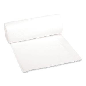 Sacs poubelles ménagers blancs Boardwalk de 16 gallons, doublures à faible densité de 0,4 mil, 24 pouces X 32 pouces Rouleau perforé 25 sacs/rouleau 20 - Product Image 1
