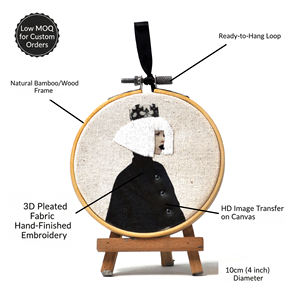 Mini Aro de Bordado Hecho a Mano - Ícono de Moda Moderno en Blanco y Negro - Product Image 2