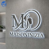 Enseigne lumineuse personnalisée pour entreprise, directement de l'usine, avec logo rétroéclairé, lettres LED, enseigne murale pour le nom de la marque de l'entreprise