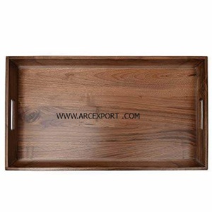 Bandeja de comida de madera de Color marrón oscuro, bandeja decorativa estándar para servir alimentos, venta al por mayor, artículos de Hotel, bandeja para servir chocolate y postres - Product Image 6