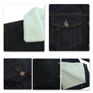 Chaqueta vaquera azul con lavado ácido de mezclilla de diseño personalizado, chaqueta vaquera con lavado ácido de logotipo propio personalizado de diseño vintage para hombre - Product Image 4