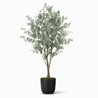 Árbol de Eucalipto Artificial, Planta Verde Artificial en Maceta, Árbol Decorativo Realista para Decoración de Interiores del Hogar