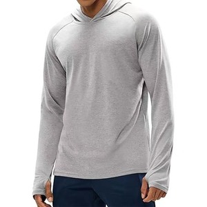 Custom ODM Embroidered Autumn Mens Golf Hoodie Lightweight Quick Dry Performance Stonewashed Plain Dyed Sportswear - Product Image 3