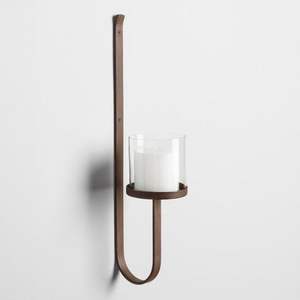 Stylish Metal Iron Decorative Wall <b>Sconces</b> <b>Candle</b> Holders Wall Mounted Brown Coated High Quality Best Price for Home Decoration - Product Image 1