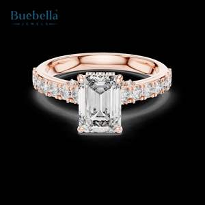 Bague en argent sterling 925 originale en diamant Moissanite VVS taille émeraude pour femmes vente à chaud pour les occasions de mariage et de fête - Product Image 3