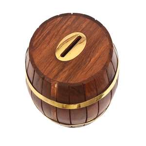 Hucha de madera hecha a mano, hucha de madera Natural rústica, Caja de Ahorro de madera hecha a mano única para monedas y efectivo - Product Image 3