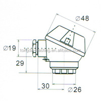 Boîtier de jonction en aluminium moulé sous pression MAA pour thermocouple, type K, IP65, entrée de câble en laiton nickelé, personnalisation OEM/OBM disponible