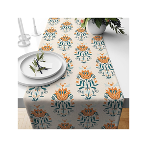 Boho Beauty For Dining Camino de Mesa de Terciopelo Rosa Bordado 100% Algodón 160 GSM 90 Pulgadas Decoración India Certificado GOTS MOQ 50 DHL - Product Image 2