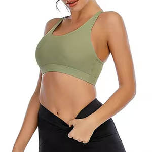 Vente en gros de soutien-gorge de compression personnalisé pour course à pied, yoga, fitness, athlétisme, séchage rapide, respirant, hauts de soutien-gorge de yoga côtelés, vente en gros de vêtements de yoga - Product Image 5