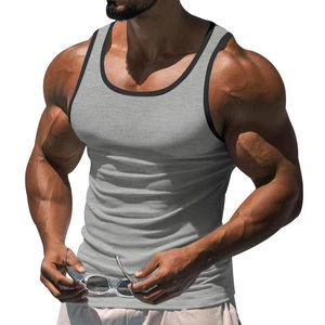 Camiseta sin mangas de punto para hombre de poliéster/algodón, servicio OEM, ropa casual duradera, proveedor mayorista, chaleco deportivo para gimnasio, compra al por mayor - Product Image 3