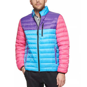 Vente en gros de veste d'hiver pour hommes avec logo personnalisé tissu matelassé respirant et imperméable rembourré brillant en duvet - Product Image 2