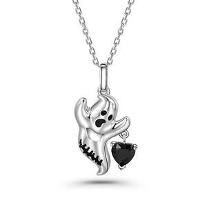 จี้สร้อยคอหินหัวใจสีดำรูปผีน่ารัก Jeulia - Product Image 1