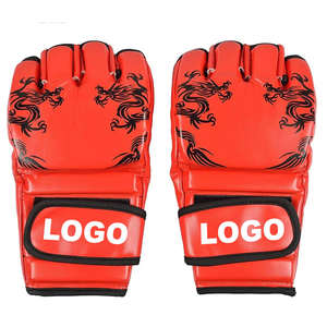 2025 nueva moda profesional PU MMA guantes logotipo personalizado 8oz guantes de entrenamiento de boxeo correa de muñeca ajustable gancho bucle cierre OEM - Product Image 2