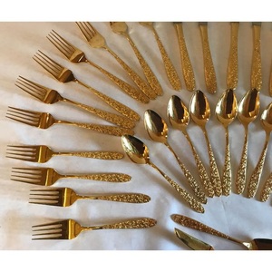 Ustensiles de cuisine Ensemble de couverts Design de finition Acier inoxydable Design entièrement métallique Outils de couverts dorés Couverts brillants Ensemble de couverts - Product Image 6