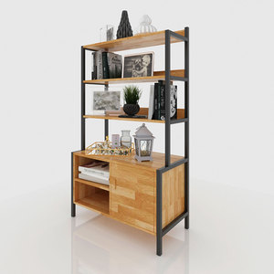 SFKS003 Estantería de Diseño Moderno con Mueble Inferior para Sala de Estar o Cocina (70x40x140cm) - Product Image 1