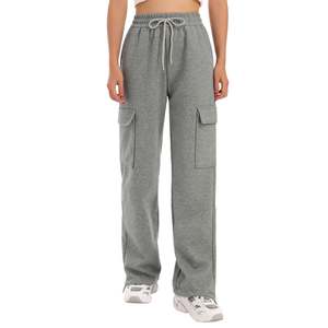 กางเกงยีนส์ขาบานฮิปฮอปกว้างสำหรับผู้หญิงกางเกงยีนส์ทรงหลวมมีหลายกระเป๋าโลโก้ออกแบบได้ตามต้องการ - Product Image 1