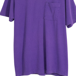 Camiseta Morada Deslavada Estilo Vintage con Bolsillo, Oversize, Algodón Suave, Streetwear, Camiseta Desteñida Unisex, Logotipo Personalizado, OEM, ODM, Marca Privada - Product Image 5