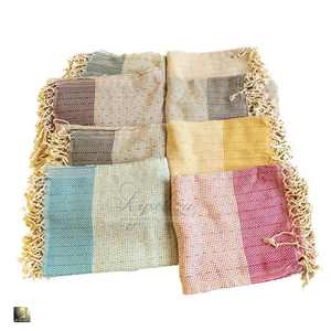 Compact léger coton doux Hammam tissé couverture de voyage réversible confortable turc serviette de plage sac lavable serviette de plage - Product Image 4