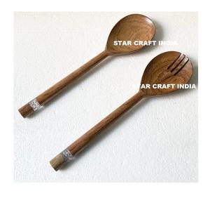 ชุดช้อนไม้พร้อมด้ามจับทำจากเรซินชุดเครื่องใช้บนโต๊ะอาหารสำหรับใช้ในร้านอาหารที่บ้านทำจากอินเดีย - Product Image 1