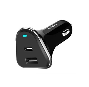 Caricabatterie da auto con 2 porte USB + ricarica rapida USB-C (Kodak 30427570) - Product Image 1