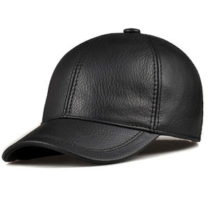 Gorra de cuero genuino para unisex con sombrero de piel de vaca de varios colores Ropa ajustable de otoño invierno Gorras de cuero real. - Product Image 6