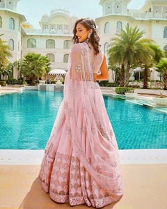 Lehenga Choli-ropa de fiesta de seda suave, diseño exclusivo de primera calidad, Color rosa claro, compromiso - Product Image 2