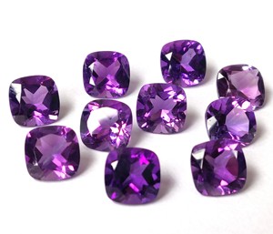 Natural Amethyst <b>Cushion</b> 5 mm Cut Faceted - Loose <b>Purple</b> Amethyst <b>Cushion</b> Cut Top Quality - Product Image 4