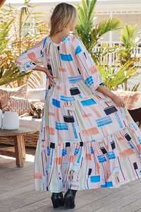 Taille XL femmes été coton Maxi robe nouveau zèbre imprimé brodé décontracté manches bouffantes gland dos Logo naturel lavable - Product Image 2