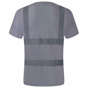 Wholesale Hi Vis Work <b>T</b> <b>Shirts</b> Men's Safety Reflective Stripes High Visibility Short Sleeve <b>Shirts</b> Unisex Security <b>T</b> <b>Shirts</b> - Product Image 4