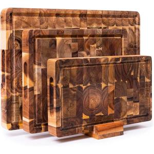 Planche d'acacia solide faite à la main rectangulaire grand présentoir bloc à découper prix abordable planche à découper en bois plateau de service dernier cri - Product Image 6