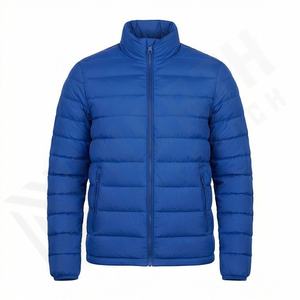 Veste d'hiver pour homme, col montant décontracté, en toile matelassée, parka portable, coupe-vent, respirante, fermeture éclair, isolée, chaude - Product Image 1