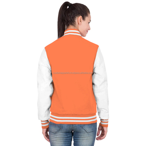 Veste universitaire en molleton de coton personnalisée pour femme, coupe moderne, logo brodé, style Letterman tendance - Product Image 4