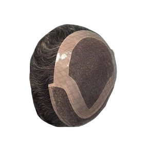 Perruque Taz Hair BD en cheveux humains, ondulée, prothèse, 100% cheveux chinois Remy, toupet à dentelle frontale avec base mono - Product Image 3