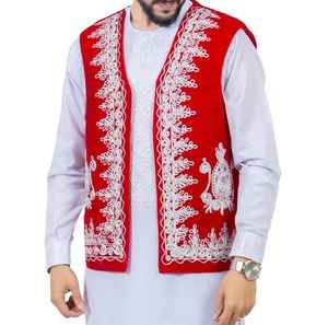 Gilets tribaux Kuchi traditionnels afghans Offre Spéciale pour hommes broderie dorée vêtements courts respirants indiens - Product Image 3