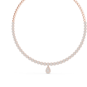7.884 CT Lab-Grown VVS-VS EF CVD Diamond <b>Necklace</b> Round & Pear Cut 18KT, 14KT, Rose, Yellow, White Gold Luxury Ethical - Product Image 6