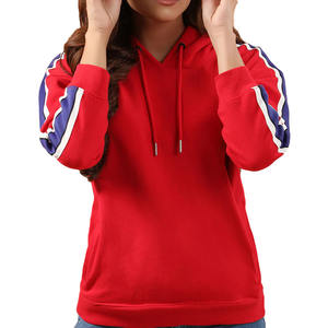 Sudadera con capucha de longitud larga de algodón 100% para mujer, diseño transpirable antibolitas en los brazos, estilo de calle, cuello con capucha para la temporada de invierno - Product Image 1