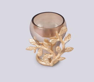 White Swirl <b>Glass</b> Bowl with Gold Metal Stand Elegant Decorative Centrepiece Bowl Luxury Handmade Home Decor - Product Image 6