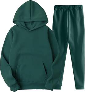 Ensemble de survêtement grande taille avec logo personnalisé pour femmes, tenue surdimensionnée et respirante 100% coton, pull à capuche imprimé, survêtements pour femmes - Product Image 1