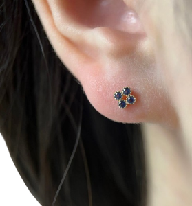 925 argent massif classique boucles d'oreilles bijoux pour femmes 925 argent Sterling saphir pierres précieuses Boho Style boucles d'oreilles faites à la main - Product Image 1