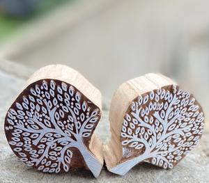 Sellos de Madera con Diseño del Árbol de la Vida |   Tela Textil India, Papel, Estampado a Mano con Palma - Product Image 3