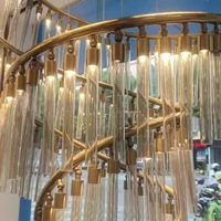 Lustre en cristal de luxe personnalisé avec télécommande et hauteur réglable pour hall d'entrée, escalier, villa