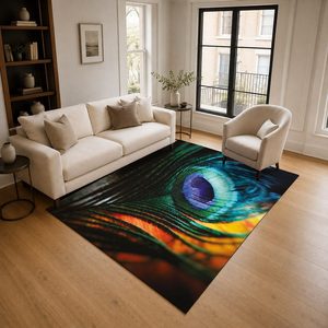 Alfombra de Chenilla Lavable a Máquina con Estampado Digital Tradicional Anatolia en Gris Carbón, Antideslizante, Modelo LXDP-0813 de RUGS DEPOT, Venta al Por Mayor - Product Image 2