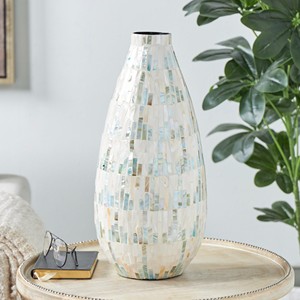 Jarrón nacarado de nácar, jarrones de conchas marinas con patrón de mosaico, elegante jarrón de concha de nácar - Product Image 4