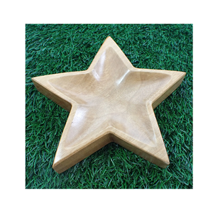 Bandeja de Madera para Velas, Artículo Decorativo, Forma de Estrella, Madera de Mango, Artículo Decorativo para Mesa de Comedor, Bandeja de Madera - Product Image 1