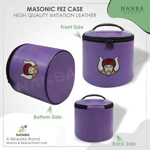 Nanba Group Deluxe Masonic Gruto Fez Cap Case Purple Imitation Leather | Freemasons Cap Cases - Product Image 4