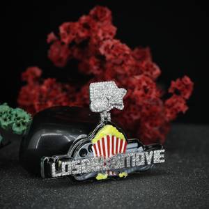 Rapper Jewelry <b>Mens</b> 925 Sterling <b>Silver</b> Moissanite Diamond <b>Pendant</b> Custom Enamel Name Number Bail <b>Pendant</b> for <b>Men</b> Women for Gift - Product Image 5