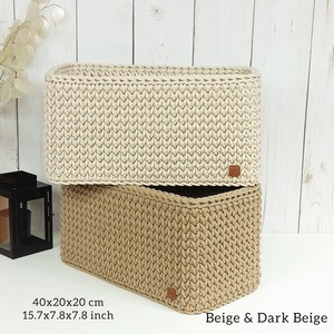 Panier en macramé bleu chic en fibre pour le rangement des cosmétiques, l'organisation des produits de soin et la décoration de table, vente en gros en provenance d'Inde - Product Image 2